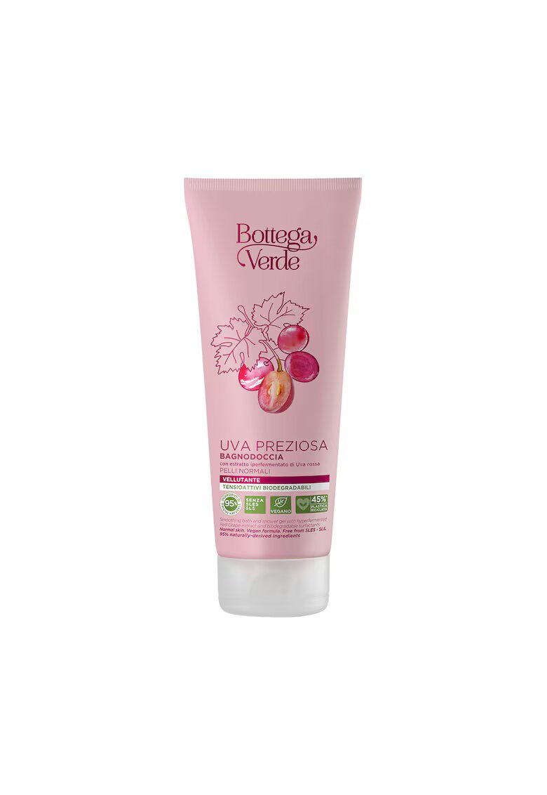 Bottega Verde Gel de dus pentru piele normala - cu extract hiperfermentat de struguri rosii - Uva Preziosa - 200 ml
