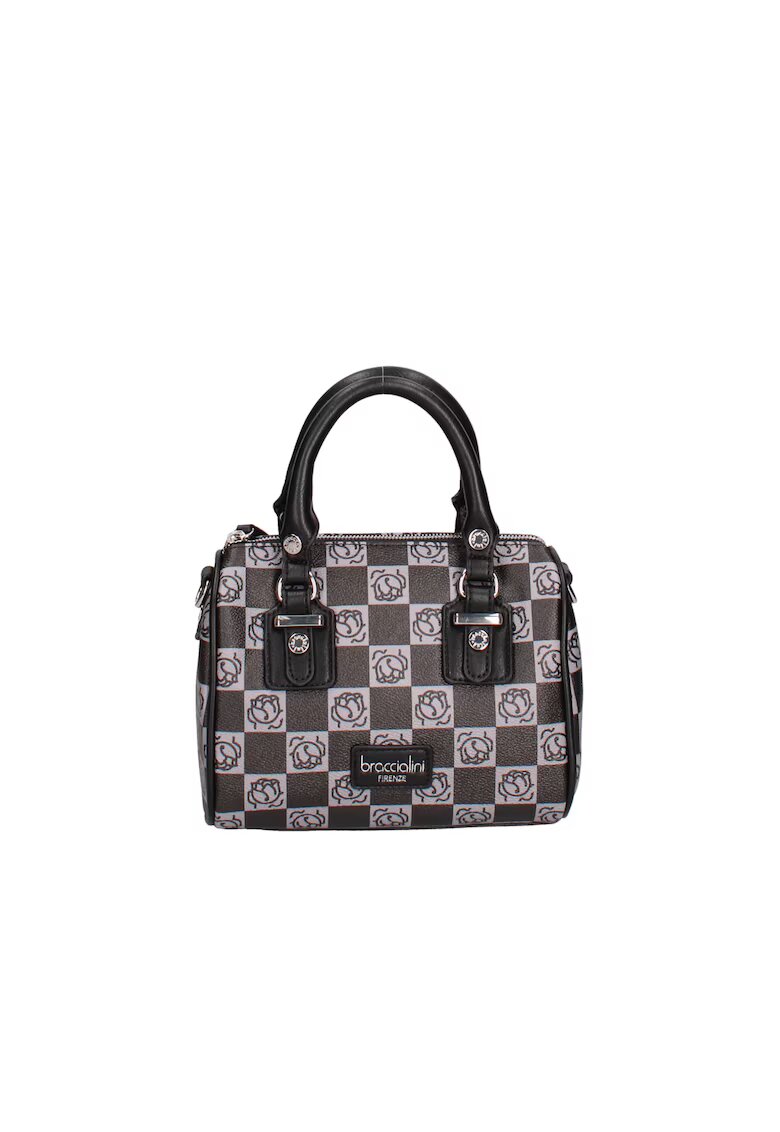 BRACCIALINI BRACCIAINI - Geanta crossbody de piele ecologica cu model - Negru