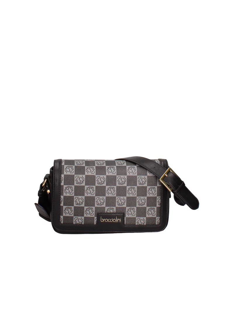 BRACCIALINI BRACCIAINI - Geanta crossbody de piele ecologica - Negru