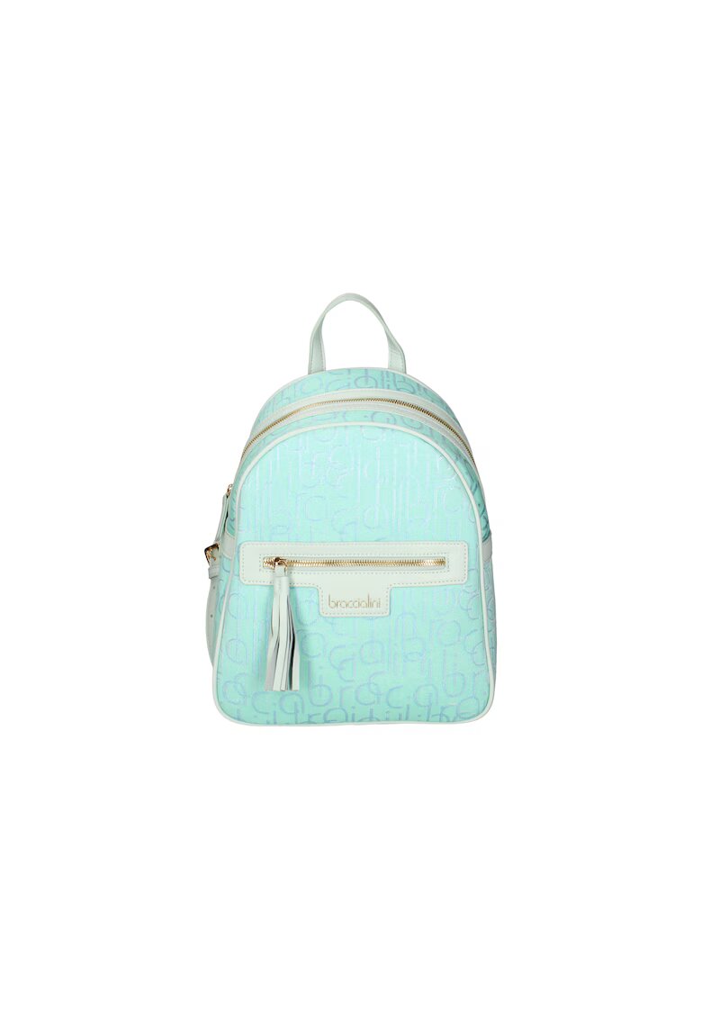 BRACCIALINI BRACCIAINI - Rucsac cu model si buzunar frontal - Albastru aquamarin
