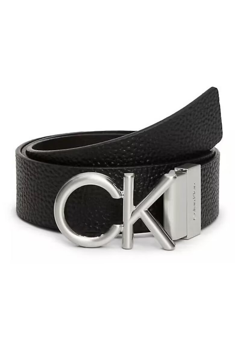 brak Curea din piele cu monograma metalica