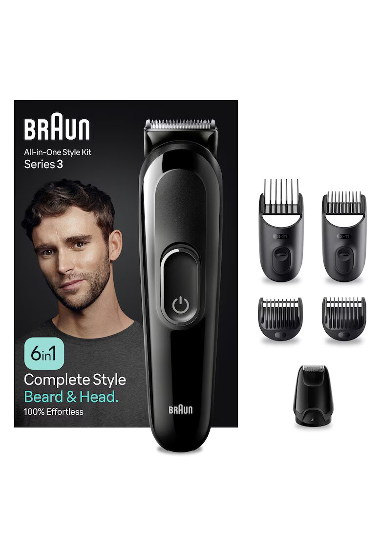 Braun Aparat de tuns multifunctional MGK3410 - Wet&Dry - 6-in-1 - 4 piepteni - 1 mini aparat de ras - autonomie 50 minute - Negru