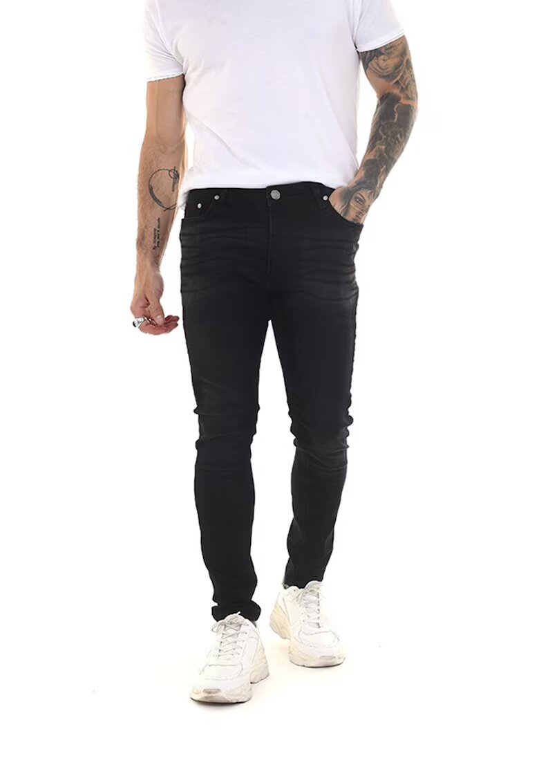 BRAVE SOUL Blugi skinny fit cu detalii cu aspect decolorat Madison - Gri antracit