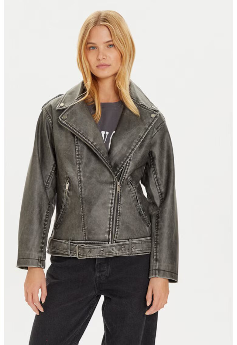 BRAVE SOUL Geaca dama - 304578182 - Piele ecologica - Negru - Negru