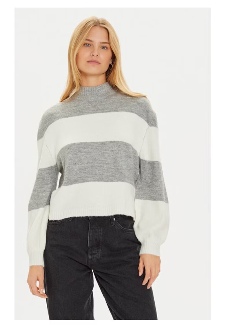 BRAVE SOUL Pulover LK-230MOLLIEC Gri Loose Fit - Acril