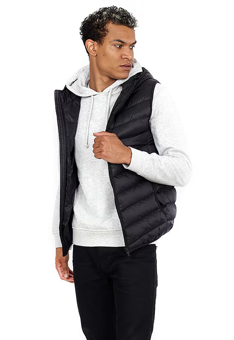 BRAVE SOUL Vesta matlasata cu gluga Blackburn - Negru