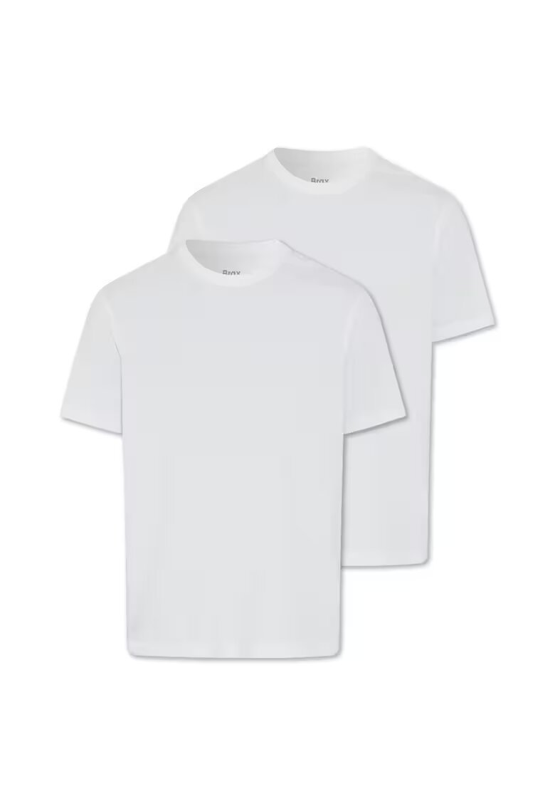 BRAX Set de tricouri cu model uni - 2 piese - Alb