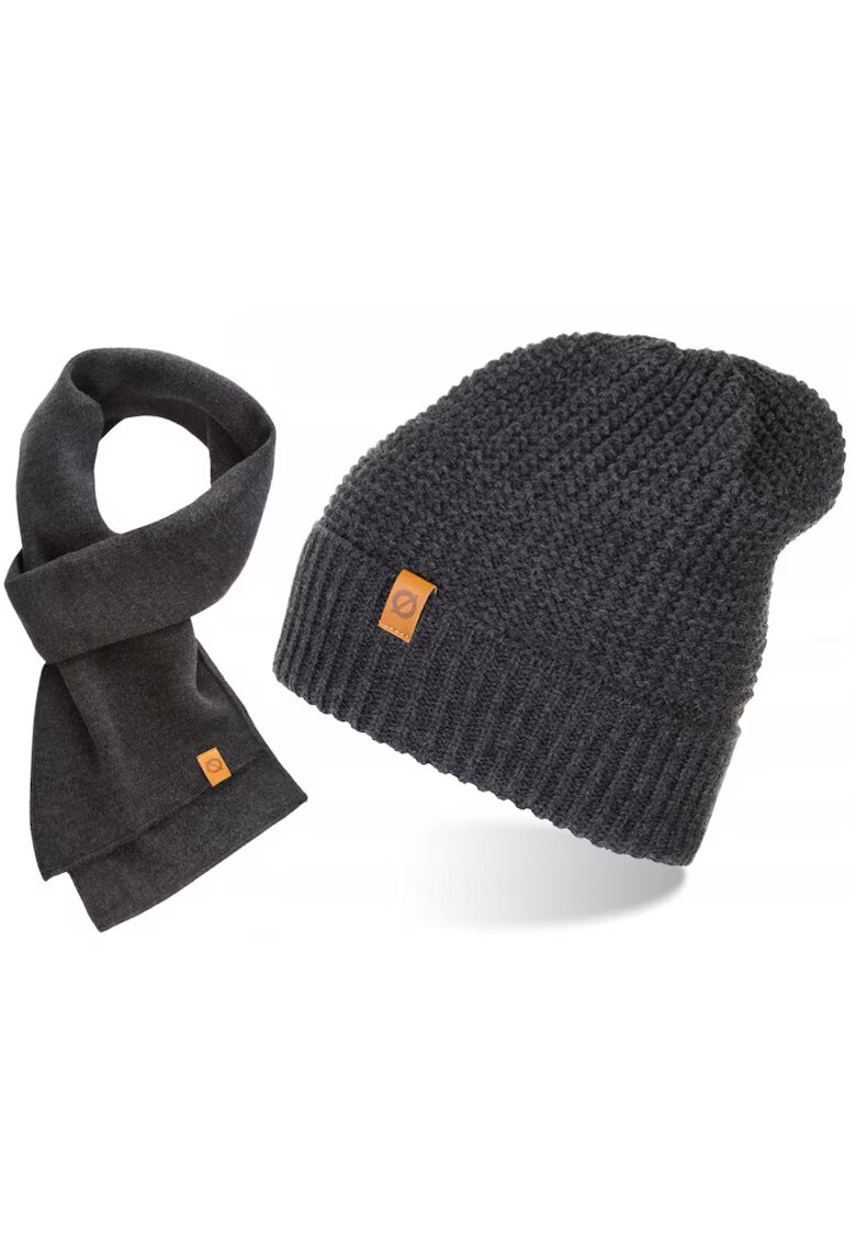 Broedrene Set caciula cu fular barbati Brodrene - Acril - Gri inchis