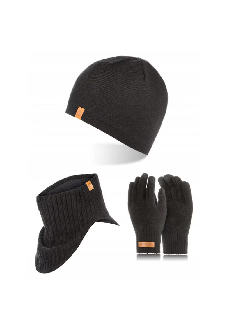 Broedrene Set caciula cu manusi si fular Brodrene - Acril - Universal - Negru