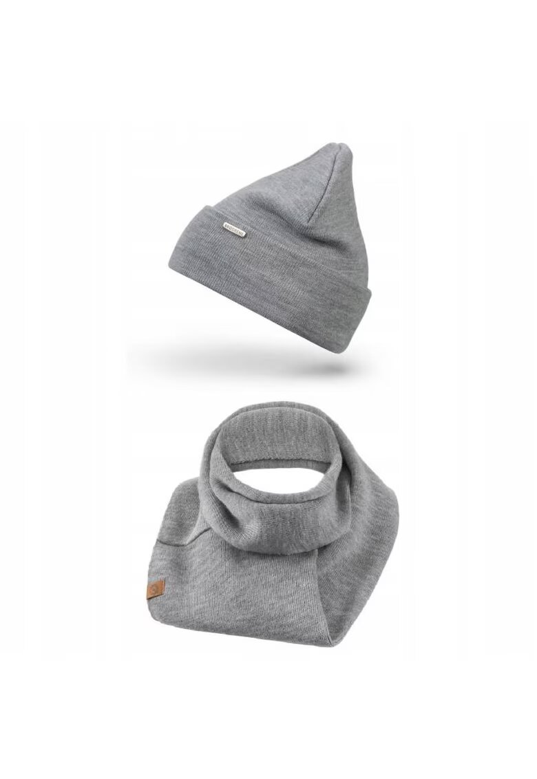 Broedrene Set Caciula si fular dama Brodrene - Acril - Gri