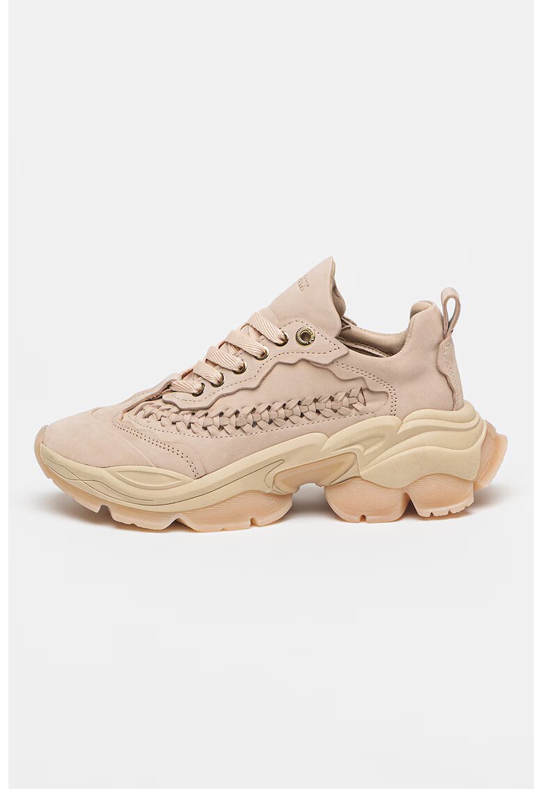 Bronx Pantofi sport Linn-Y de piele cu detalii impletite - Roz prafuit