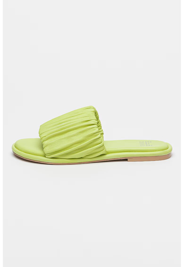 Bronx Papuci de piele cu volane Delan-Y - Verde lime