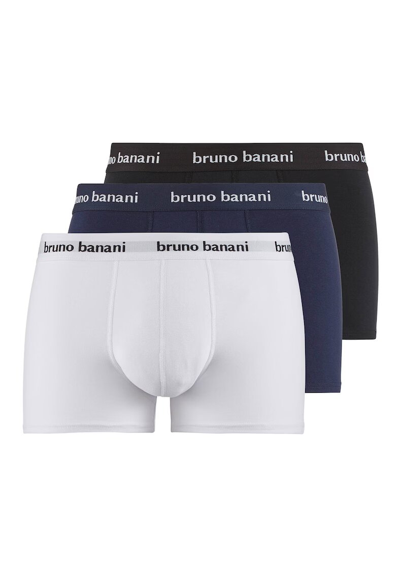 Bruno Banani Set de boxeri Easy Life - 3 perechi - Alb/Negru/Albastru
