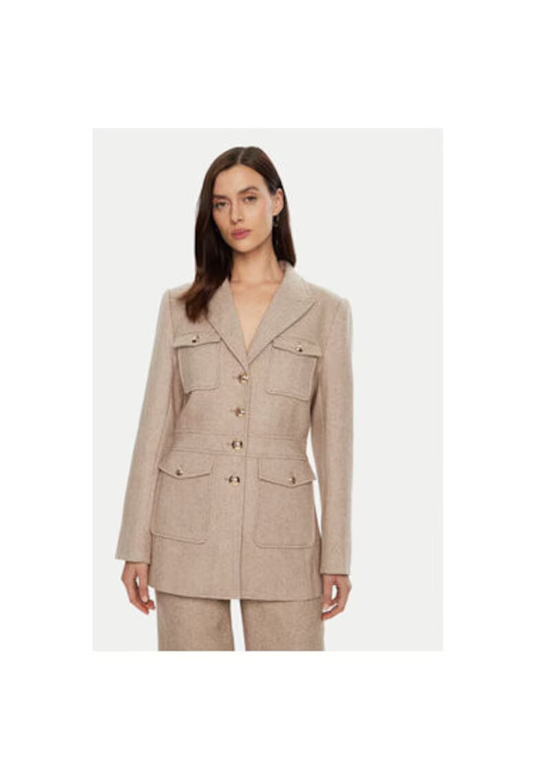 Bruuns Bazaar Sacou dama - 304453762 - Poliester/Lana - Bej - Bej