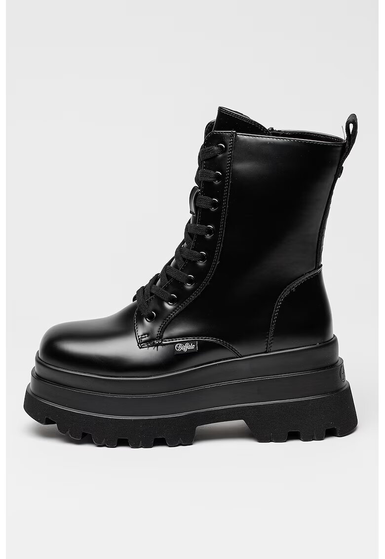 Buffalo Ghete cu fermoar si talpa flatform - Negru
