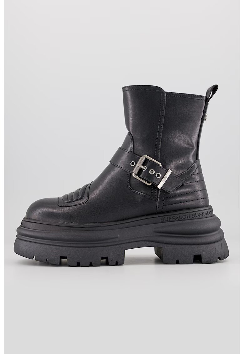 Buffalo Ghete de piele ecologica cu catarama decorativa - Negru