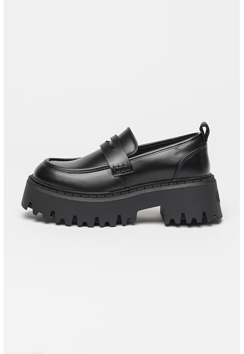 Buffalo Pantofi loafer cu toc masiv Aspen - Negru