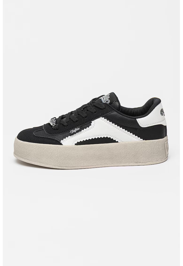 Buffalo Pantofi sport cu talpa flatform si detaliu logo Cajo - Negru/Alb murdar