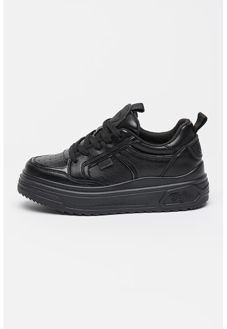 Buffalo Pantofi sport low-cut din piele ecologica cu talpa flatform Vectra - Negru