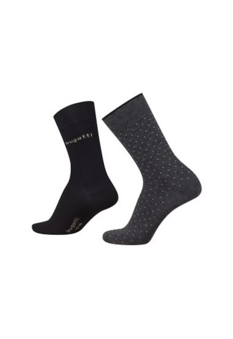 Bugatti Set 2 perechi sosete - barbati - bumbac - Negru | gri
