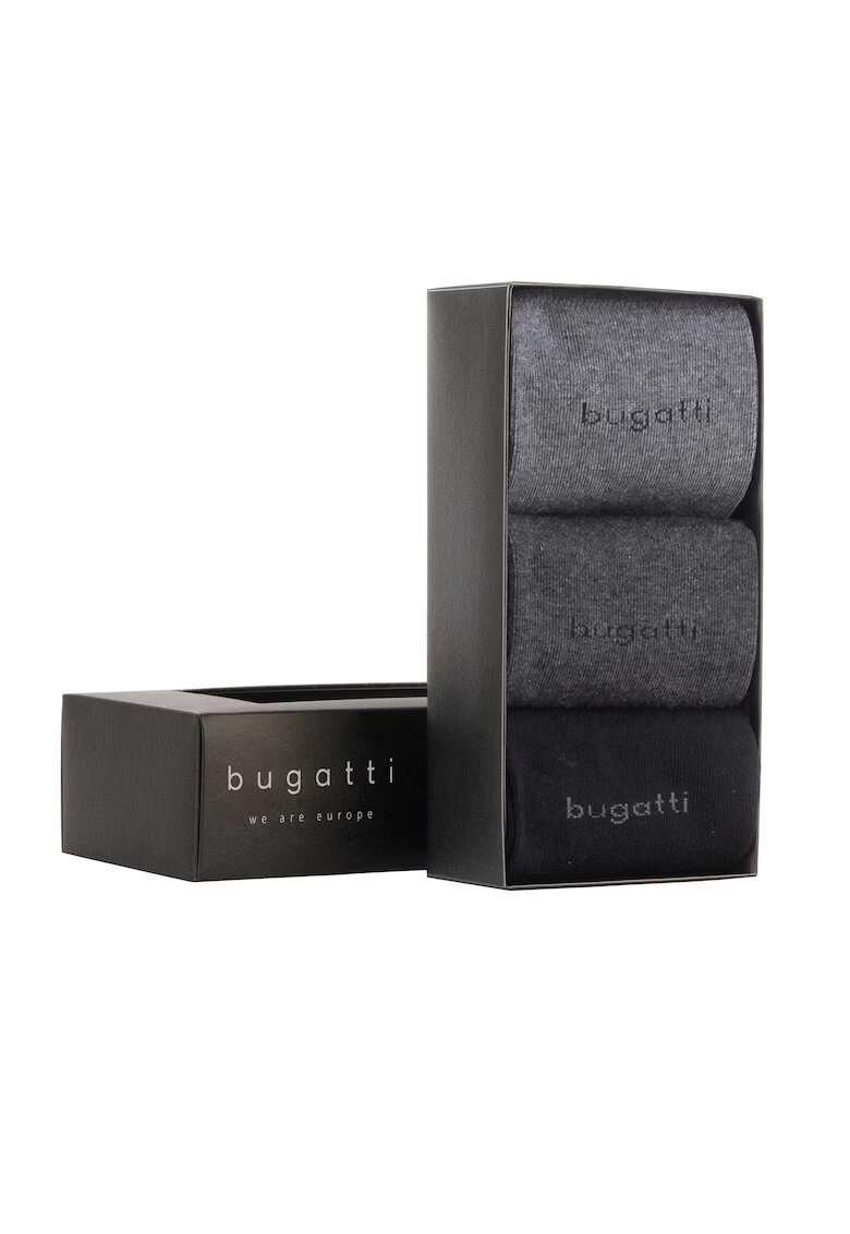 Bugatti Set de sosete lungi - 3 perechi - Negru/Gri