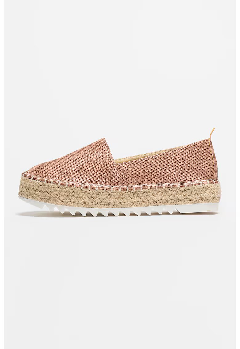 Bullboxer Pantofi-espadrile cu talpa plata - Roz fandango/Alb optic/Maro camel