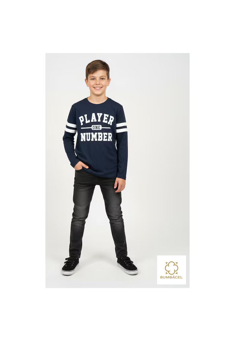 Bumbacel 100 COTTON Bluza cu maneca lunga si imprimeu - din bumbac - pentru baieti