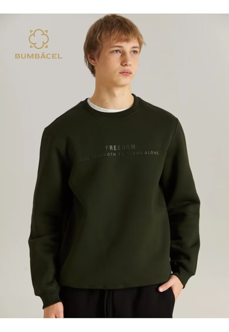Bumbacel 100 COTTON Hanorac din bumbac - cu imprimeu - fara gluga - pentru barbati