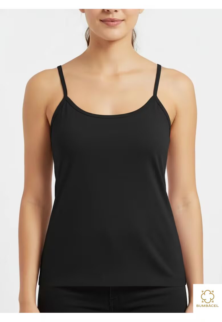Bumbacel 100 COTTON Maiou uniton din bumbac - pentru dame - Negru