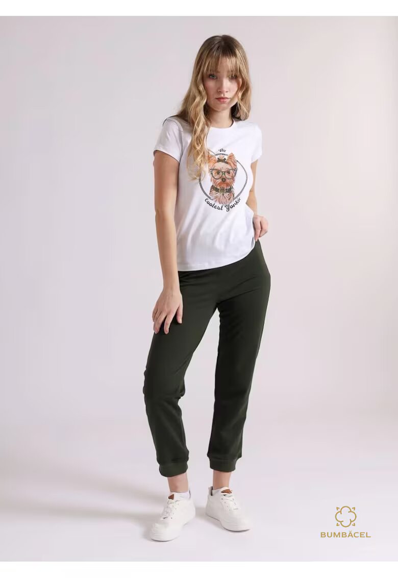 Bumbacel 100 COTTON Pantaloni de trening - din bumbac - cu manseta elastica - pentru dame