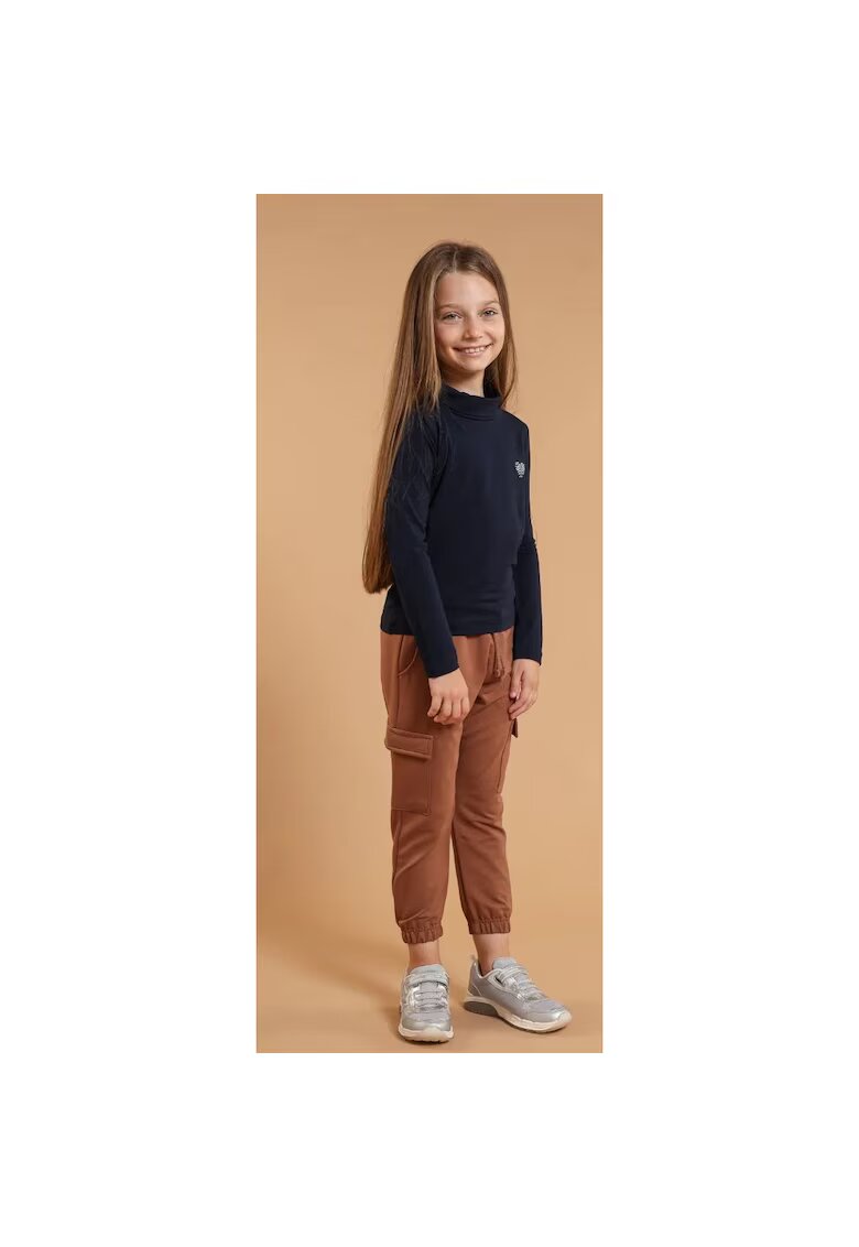 Bumbacel 100 COTTON Pantaloni din bumbac cu buzunare pentru fetite - Maro