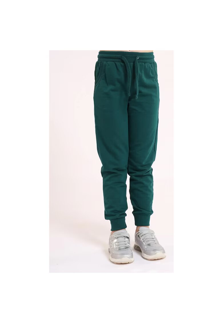 Bumbacel 100 COTTON Pantaloni din bumbac cu manseta elastica - pentru fetite - Verde