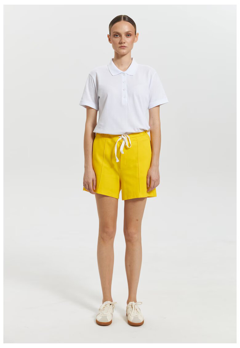Bumbacel 100 COTTON Pantaloni scurți de vară pentru dame - Galben