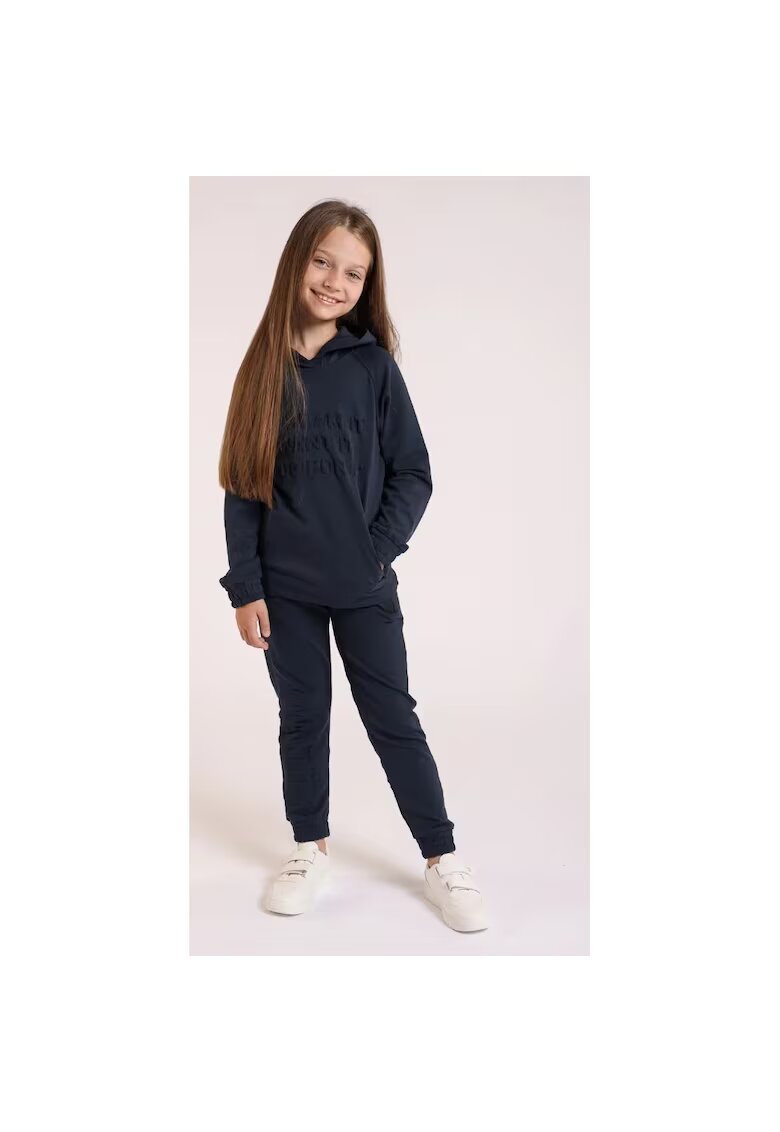 Bumbacel 100 COTTON Pantaloni sport din bumbac cu buzunare pentru fete - Albastru