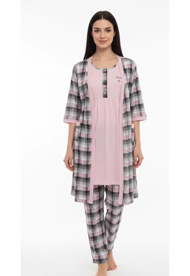 Bumbacel 100 COTTON Set pentru dame din capot si pijama - din bumbac