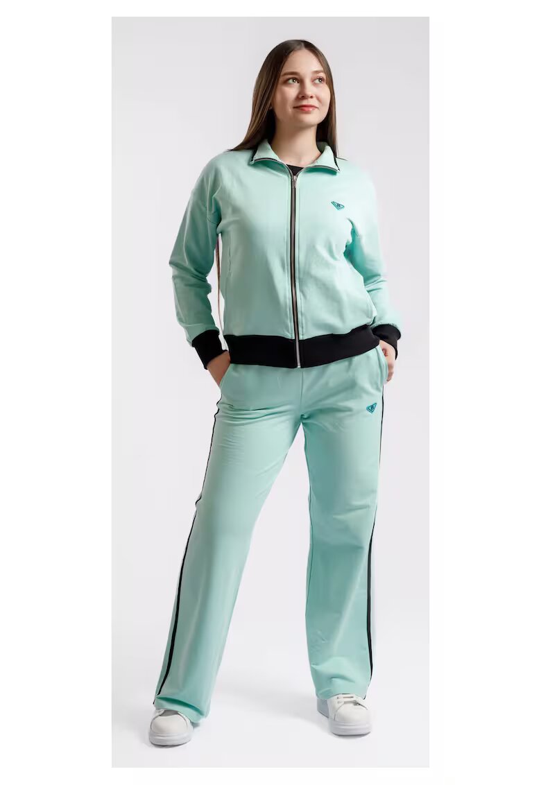 Bumbacel 100 COTTON Trening din bumbac cu fermoar pentru dame - Verde