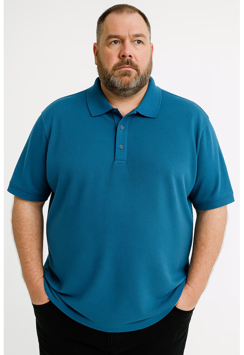 Bumbacel 100 COTTON Tricou barbatesc oversize - marimi mari - Albastru azur