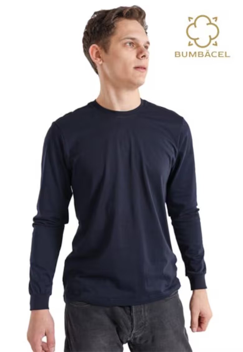 Bumbacel 100 COTTON Tricou cu maneca lunga uniton - Albastru inchis