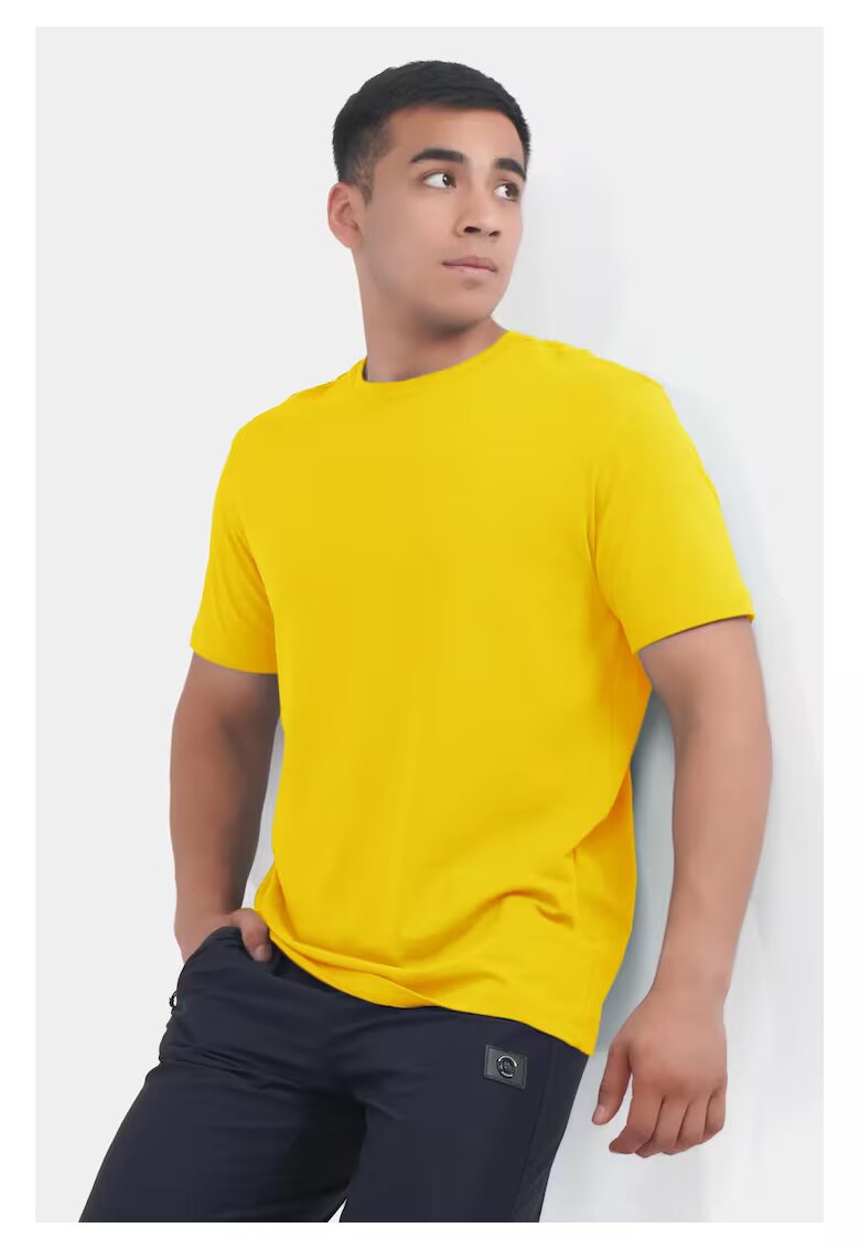Bumbacel 100 COTTON Tricou cu maneca scurta din bumbac pentru barbati - Galben