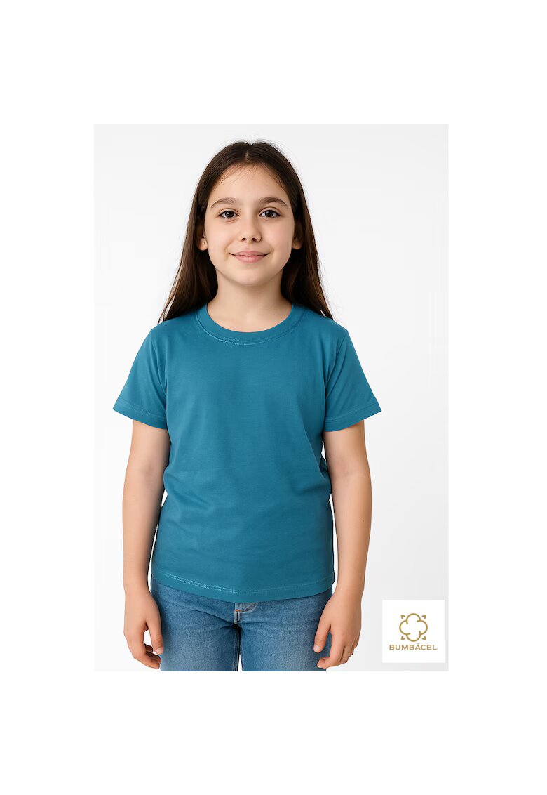 Bumbacel 100 COTTON Tricou uniton din bumbac pentru fete din bumbac uniton - Albastru