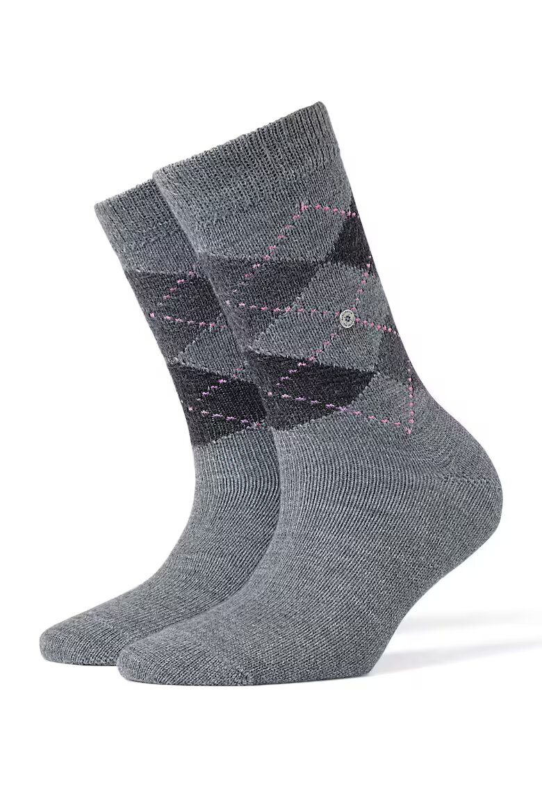 Burlington Sosete lungi cu model argyle Whitby - Gri deschis