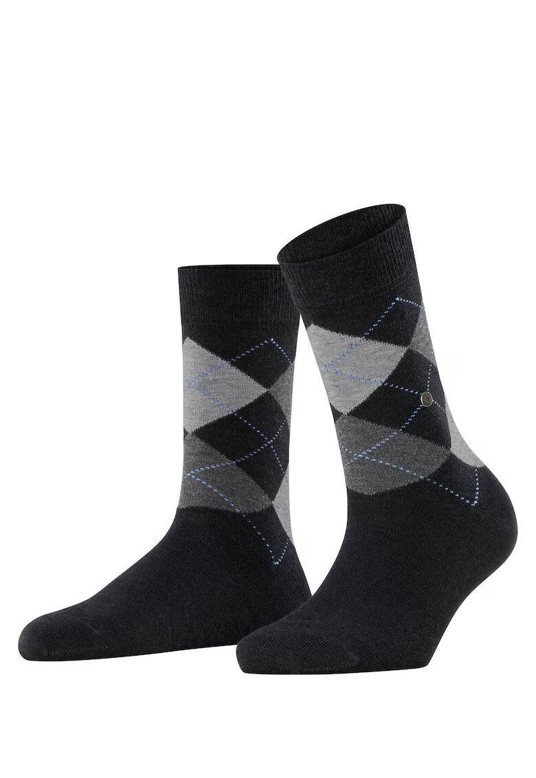 Burlington Sosete lungi cu model - Negru/Gri/Albastru deschis