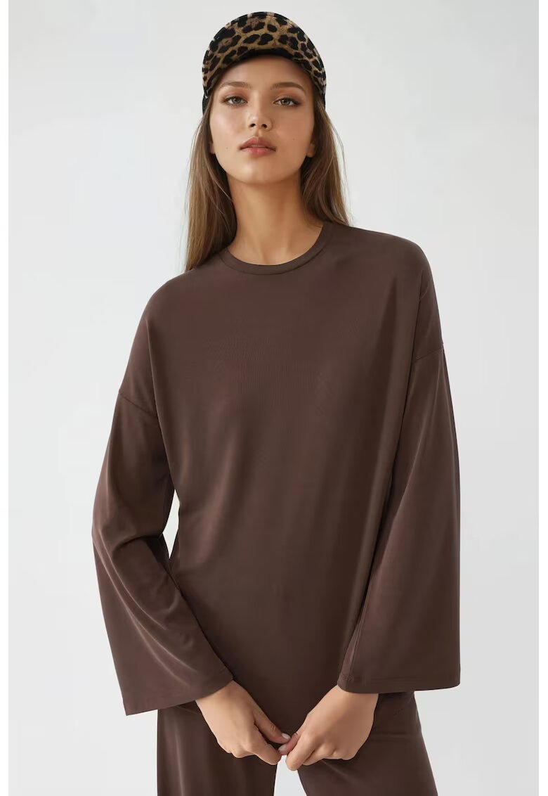 Busem Bluza dama - maneca lunga - maro cafeniu - jerseu - Maro
