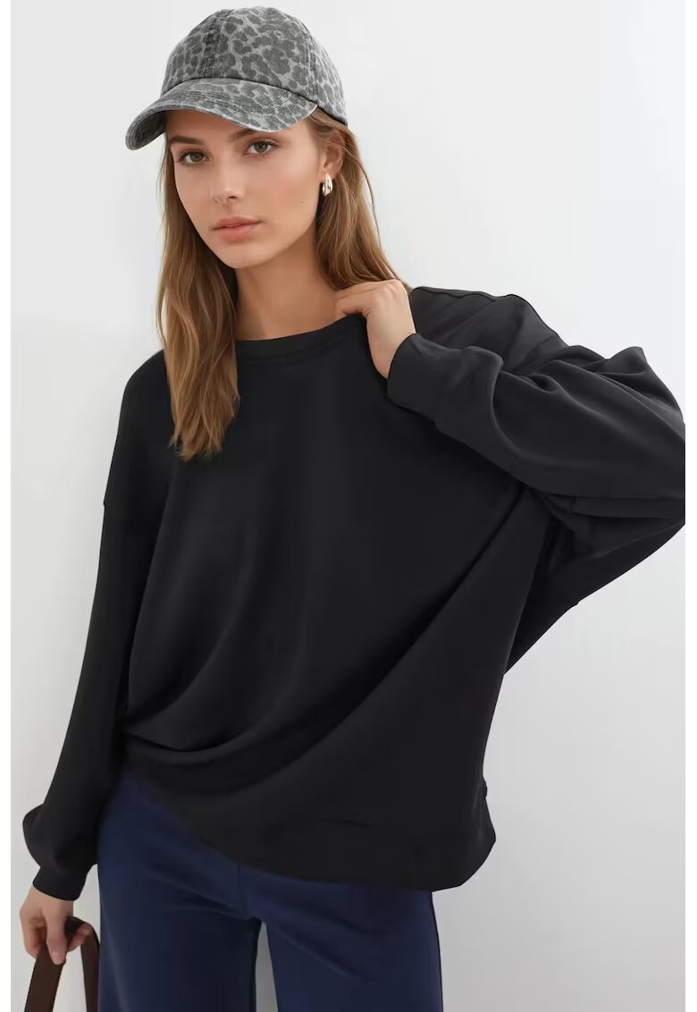 Busem Hanorac dama - tricotat - negru - textil