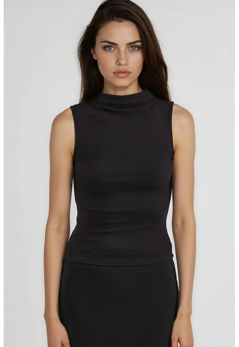 Busem Maiou dama tricotat - slim fit - negru - jerseu