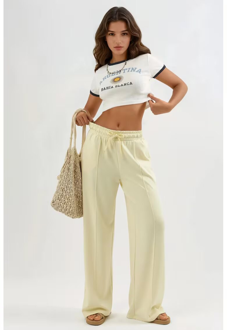 Busem Pantaloni dama galben lamaie - textil - Galben lamaie