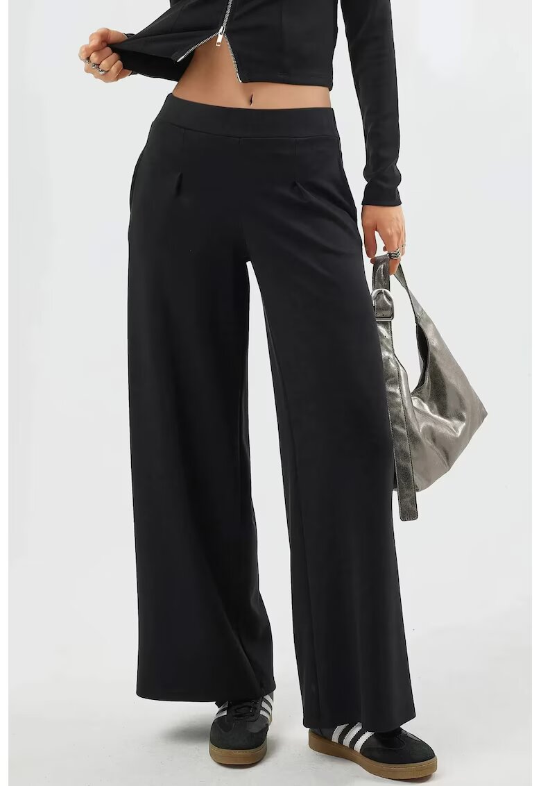 Busem Pantaloni dama - picior talie elastica - negru - textil - Negru