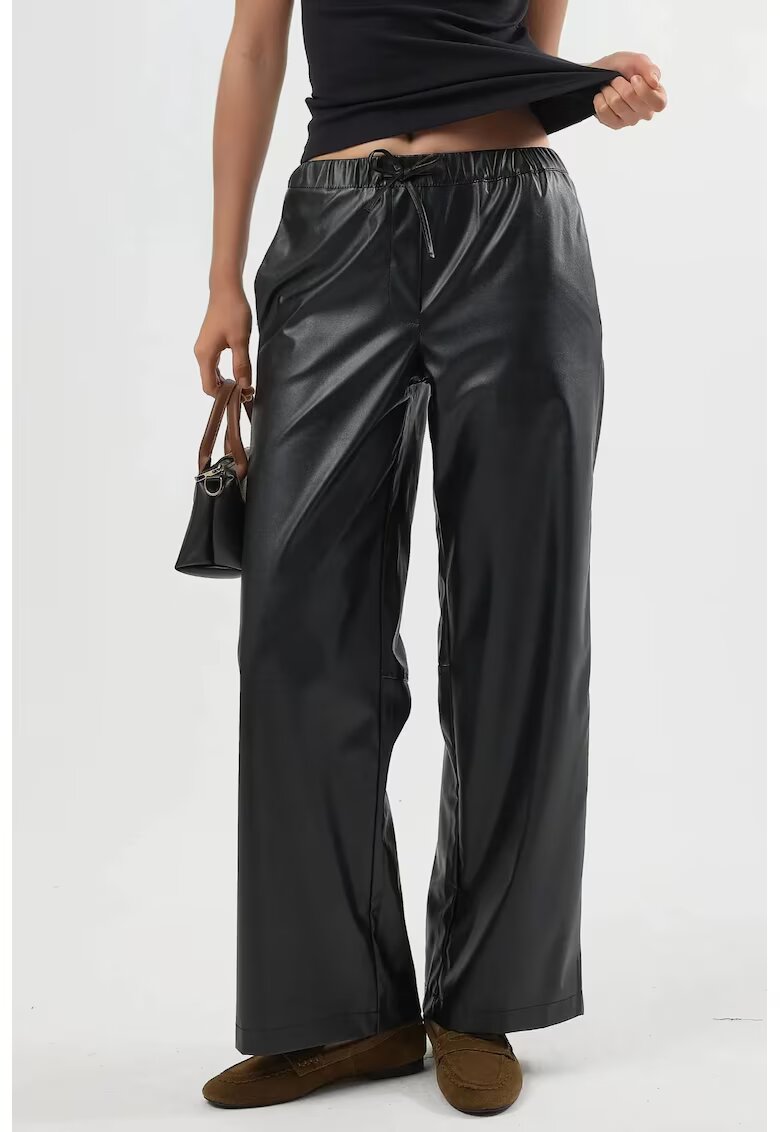 Busem Pantaloni dama piele artificiala - talie inalta - negru - Negru