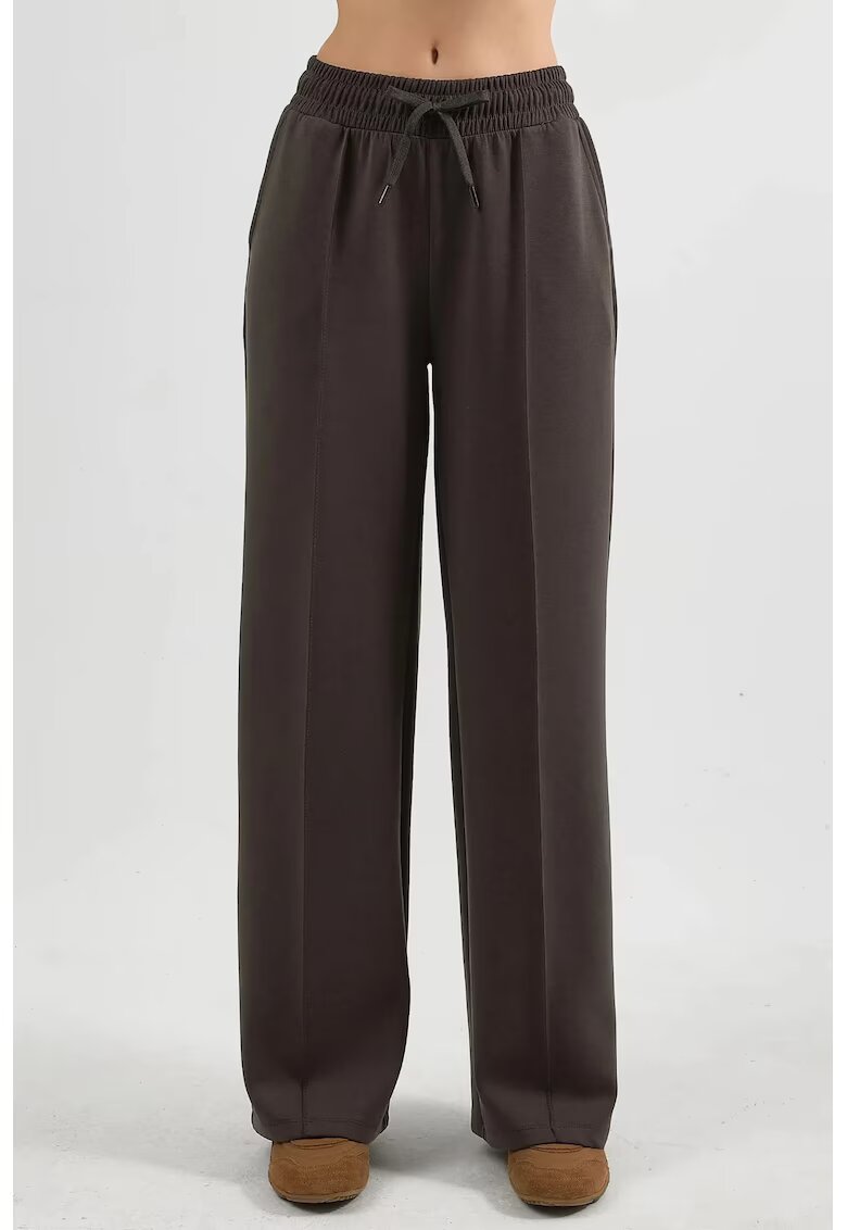 Busem Pantaloni dama talie elastica - maro - textil - Maro