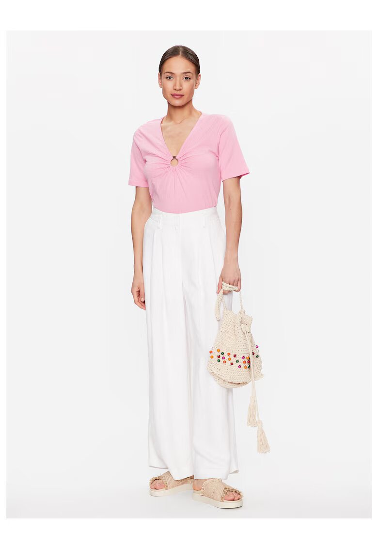 byoung Bluza dama - Bumbac - Roz - Roz